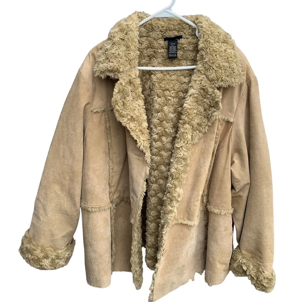 Lane Bryant Leather Jacket Sherpa Lined Women’s Size 26 28